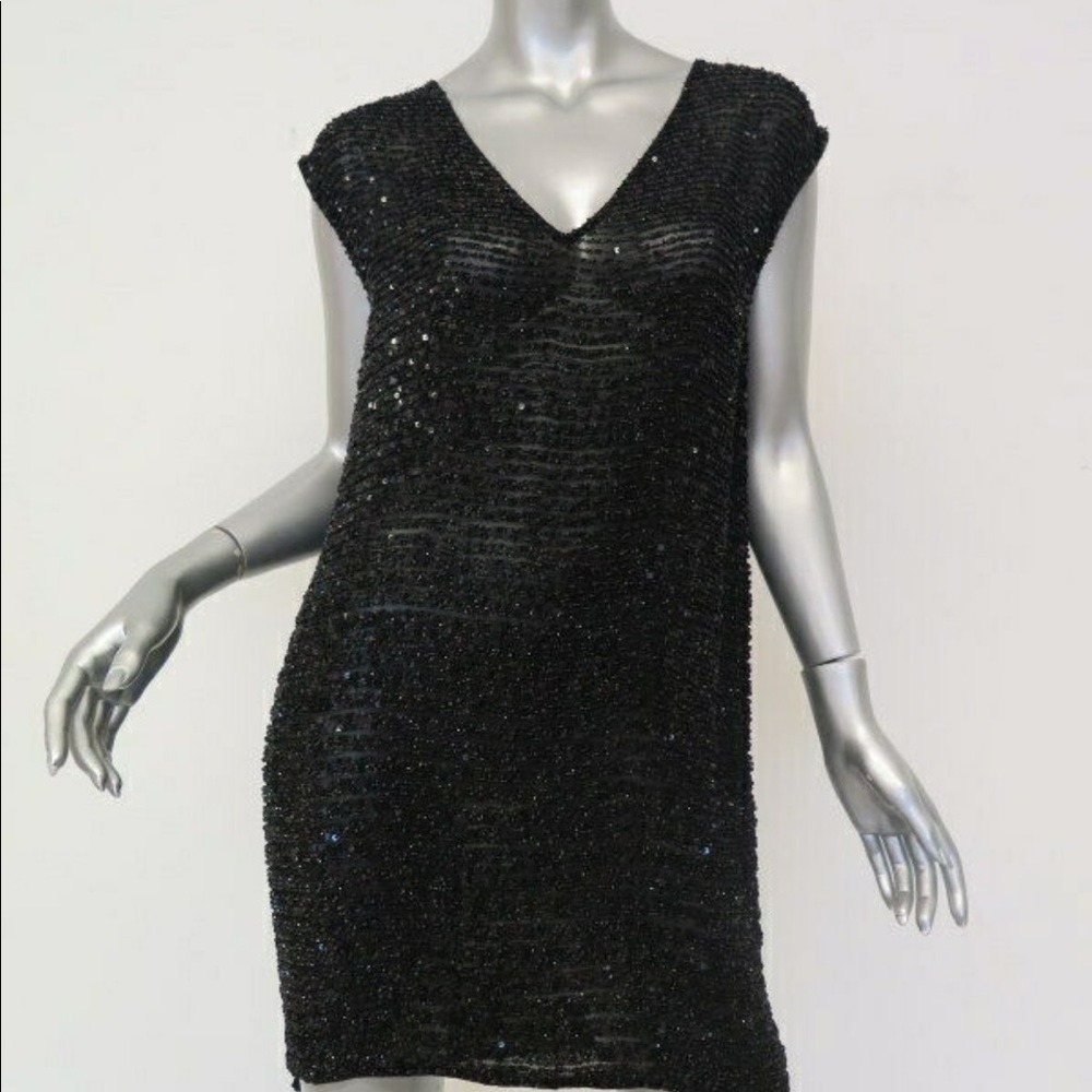 ALL SAINTS BEADED DRESS — BLACK